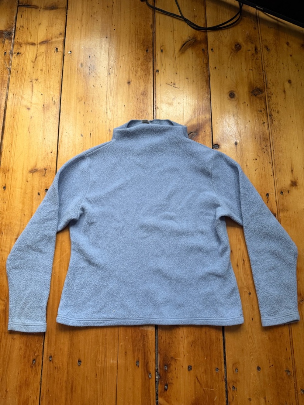 90s L.L.Bean Women’s Light Blue Fleece Cowl Neck - Great Condition